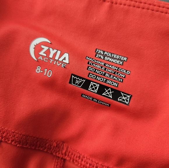 Zyia Active Women's 8-10 Red High-Waisted Leggings Compression Support Athletic - Picture 7 of 7